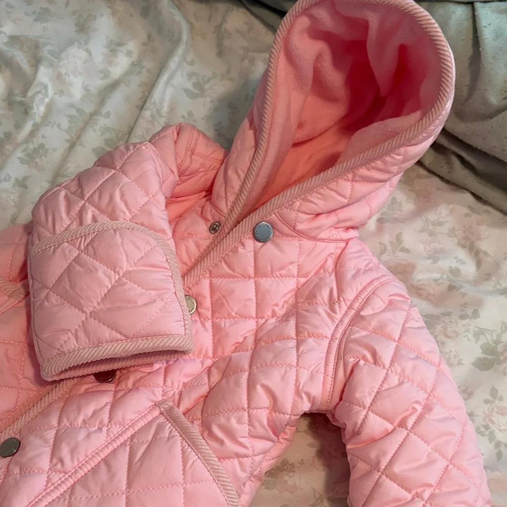 Polo by Ralph Lauren Quilted Hooded Baby One-Piece - Light Pink